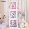 3-Piece One Letter Balloon Box Set, Balloon Letter Kit, Transparent PVC Cube with Colorful Balloons, Perfect for Birthday Celebrations & Party Decorations, Balloon Party Supplies
