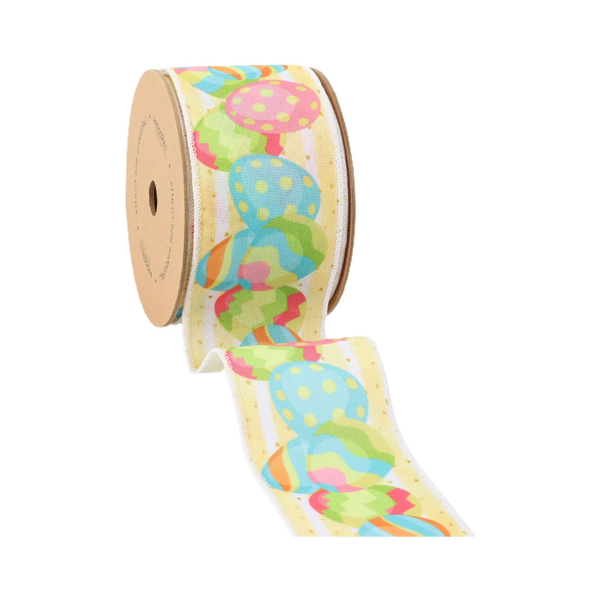 2 1/2" Wired Ribbon | Decorated Eggs | 10 Yard Roll Spring decor Easter Day decor outdoor decor wrapping gifts