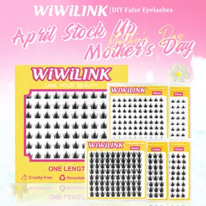 WIWILINK Professional California Sunset & Freya DIY Lash Extension Clusters - 8-16mm Ultra-Thin Transparent Band Volume Lashes, C/D Curl Anime Manga False Eyelashes, Natural Lightweight, Easy Apply (Single Length SKU, No Tools)