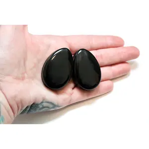 Obsidian Black Teardrop Plugs 6mm-51mm