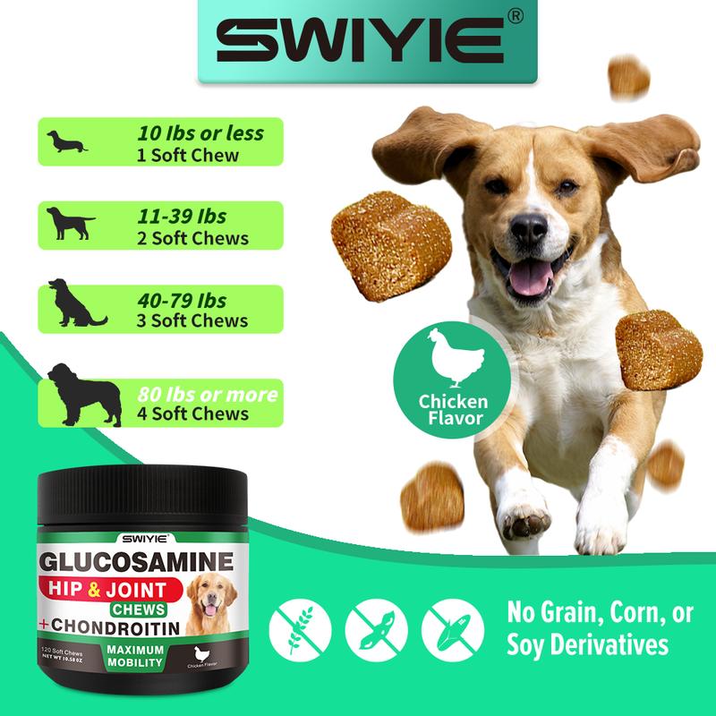 SWIYIE-pet health products Glucosamine Chondroitin Gummies with MSM & Elderberry Extra Strength - Joint Support