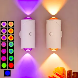 USB rechargeable LED night light with motion sensor, smart dimmable RGB wall lamp, magnetic stick-on step light for bedroom, hallway, entryway, Valentine’s Day and Christmas holiday decor