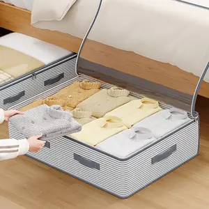 1 large clothing storage bag, flip-top transparent window; large-capacity clothing storage bag is ideal for wardrobes, under-bed space or travel, effectively saving space, storing seasonal clothes and sheets and quilts