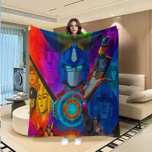Transformers Cybertron Legend Plush Blanket, Luxurious Soft Warm Multifunctional Throw for Sofa Bed Car Office Camping, All-Season Gift