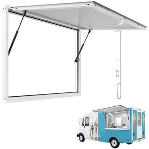 53x33in Concession Stand Serving Window For Food Truck Service Awning Aluminum Alloy Weather Resistant Durable Outdoor Kitchen Equipment With Easy Installation And Sturdy Mounting Hardware, Ideal For Street Vendors And Carts