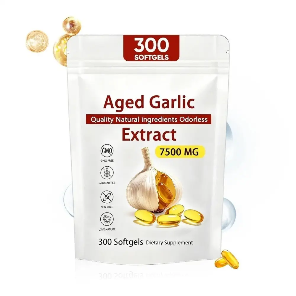Elare Aged Garlic Extract 7500mg Odorless Softgels, Heart and Immune Support Supplement, 300 Softgels, 1 Pack