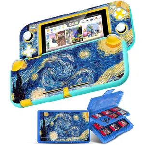 2 in 1 for   Lite Case Protector - 24  Card Holder Case &  Lite Protective Cover Cute Funny Cartoon Hard Shell for Girls Boys Women Men, Art Night Sky