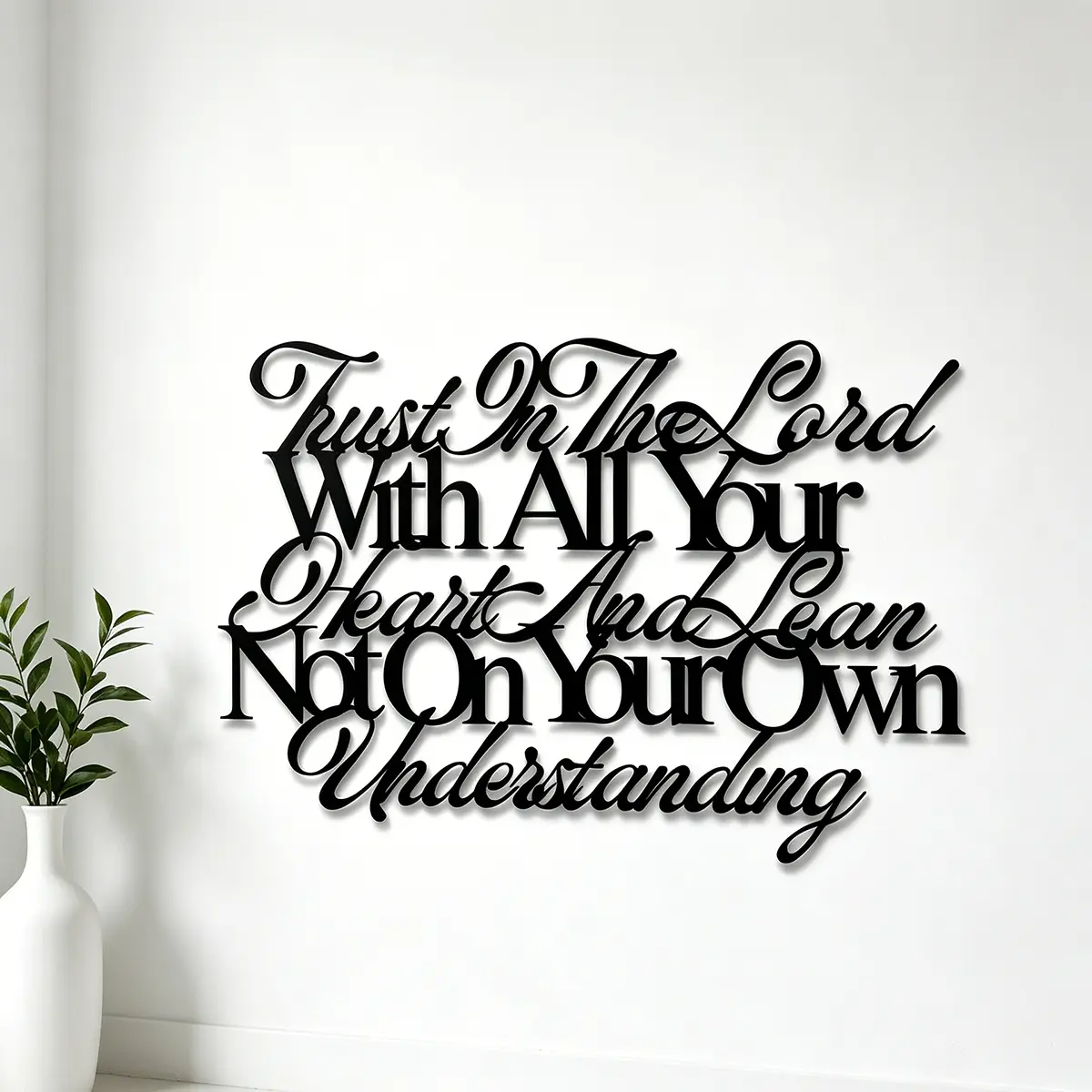 1pc Metal Wall Art, Inspirational Wall Art, 'Wholeheartedly Believe in the Lord', Faith Art, Metal Sign, Wall Decor, Home Decor, Wall Decoration, Outdoor Decoration, Living Room, Bedroom, Wall Hanging, Artwork For Walls, Decoration Items, Gift
