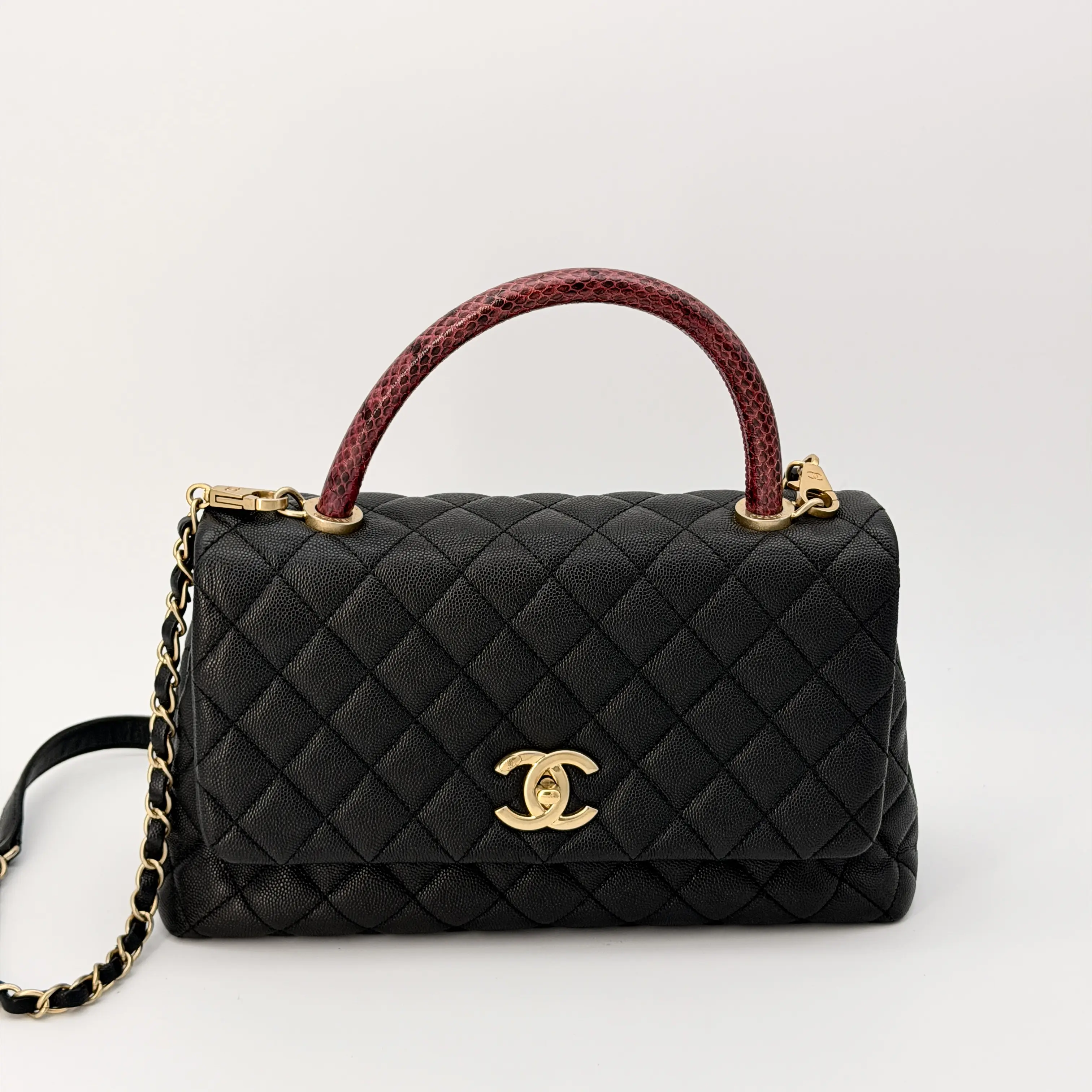 Pre-owned CHANEL caviar Crossbody Bags Black Coco Handle Bag