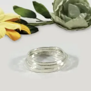 Sterling Silver Stacking Boho And Thin Midi Ring - Handmade, Smooth or Hammered Texture, Available in Sizes 3-10, Unisex