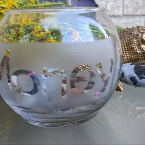 Money etched glass bowl and spell kit