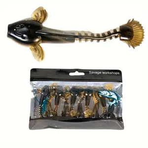 10pcs Realistic Soft Silicone Fishing Lures - Enhance Catch Rate with Bionic Design for Freshwater and Saltwater Fishing - Lead-Free, Pouch-Packaged, and Easy to Use