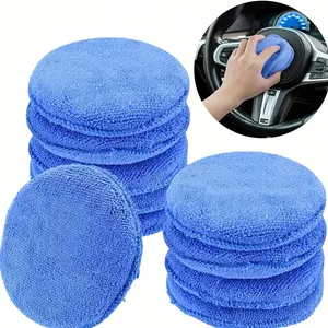 6/10-Pack Microfiber Wax Applicator Pads, Car Wax Applicators, Buffing & Detail Polishing Foam Pads, 5-Inch Diameter for Car Care, Car Detailing Accessories