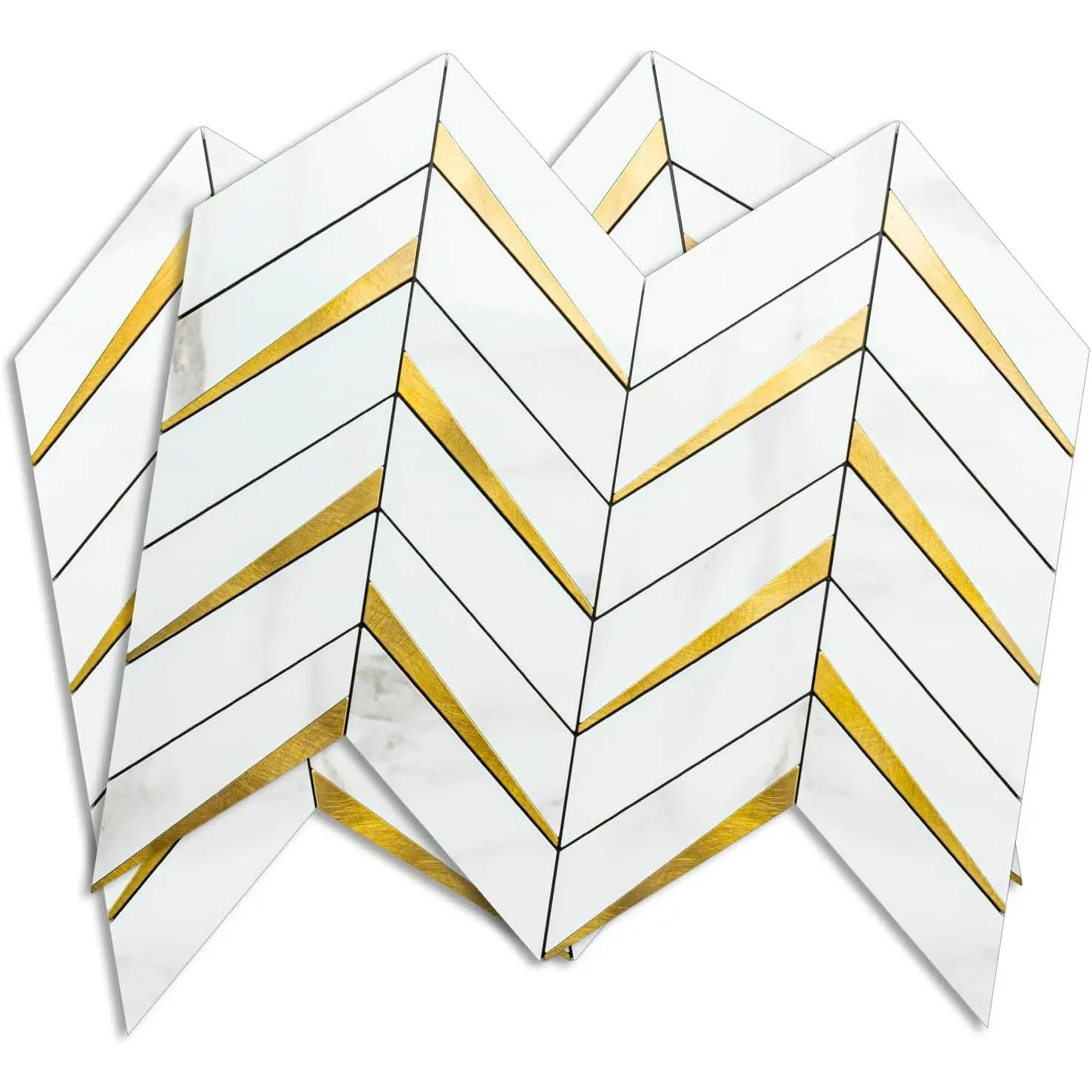 Polished White Marble and Gold