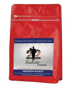 22 Salute Coffee 'With a Purpose', Texas Mesquite Smoked, Medium Roast, Specialty Arabica Coffee, 12oz bag, Ground