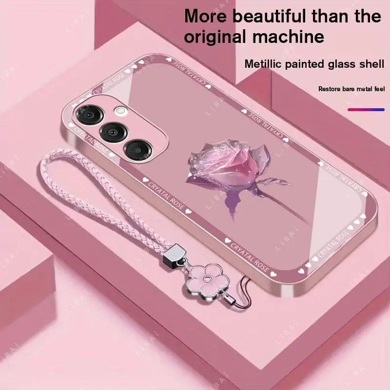 Suitable for [Galaxy A16 5g] Brand new premium phone case,  Free four-leaf clover lanyard，drop-proof and fingerprint-resistant，simple and elegant design，multiple colors available YM99