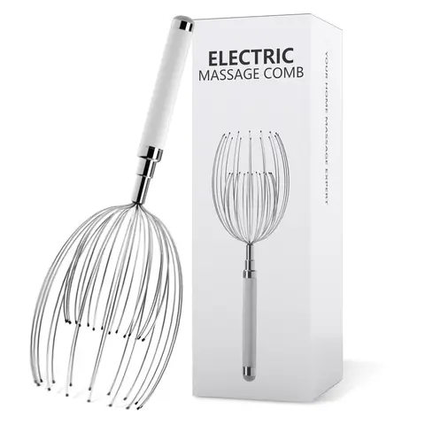 Yeamon Handheld Portable Electric Claw Scalp Massager - Compact Self Care Gadgets, 20-Finger Design ASMR Sleep and Relax Head Massager, Lightweight Cordless Finger Stimulation Massage Device for Adults, Deep Relaxation