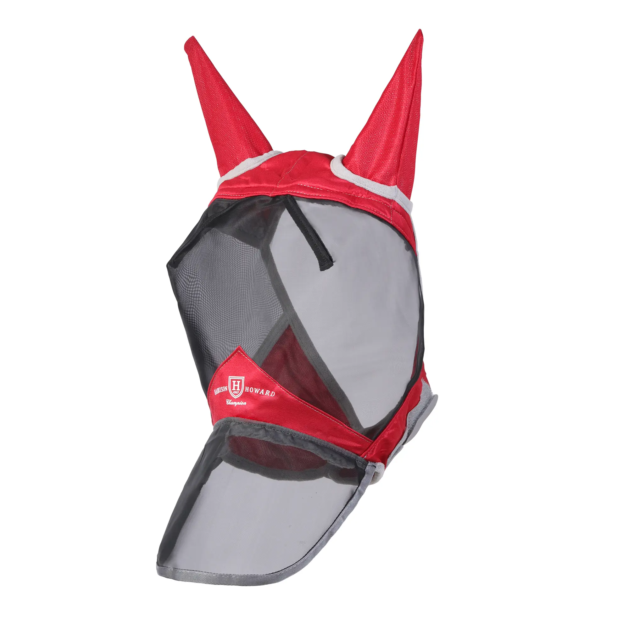 Horse Fly Mask Long Nose with Ears Red