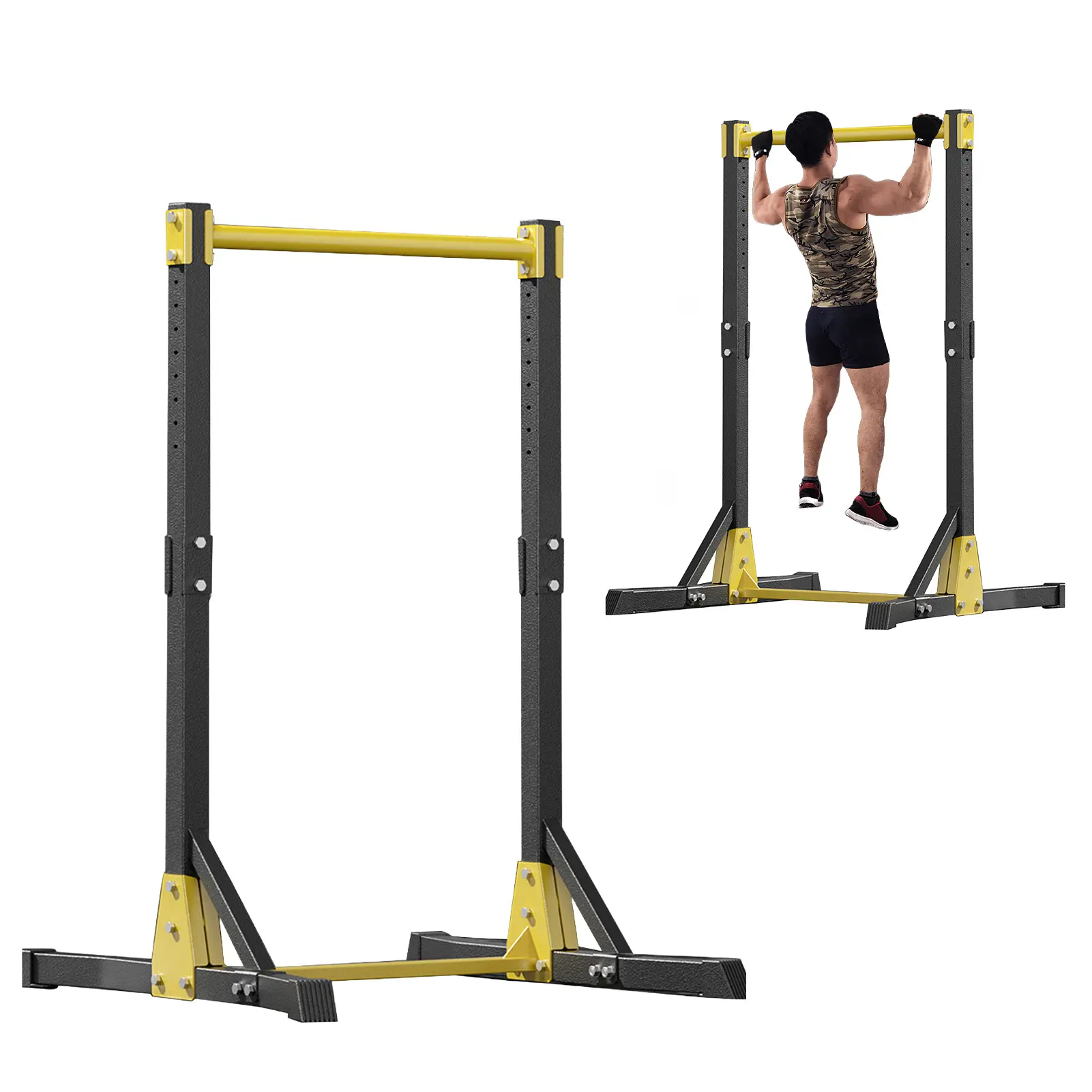 Pull Up Station, Max Bearing 400 LBS, Portable Power Tower Pull up Bar Station, Free Standing Pull Up Bar Stand for Home Gym, Pull Up and Dip Station with 11 Gears Adjustment, Black, Pull Up Bars, Adjustable