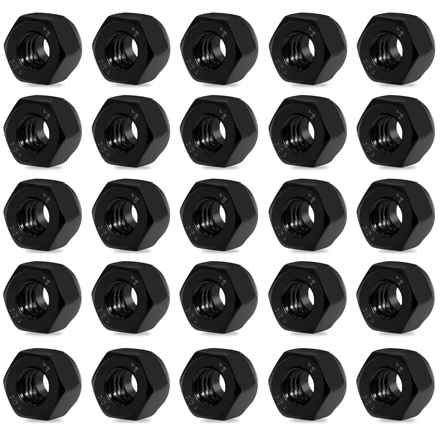 25 Pack 1/4"-20 Lock Nuts,Black Oxide 304 (A2-70) Stainless Steel Nylon Insert Locknuts Standard Inch Thread Nylock Nuts for Hardware, Machinery, Automotive, Furniture Repair