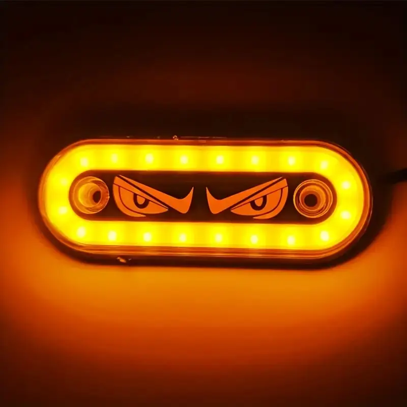 2-Pieces Dynamic Demon Eyes LED Lightbar - 12V-24V Car Truck Underglow, Multi-Color LED Strobe Light Bulbs with Wide Beam, Non-Rechargeable Accent Lighting, Bar Light Bulbs