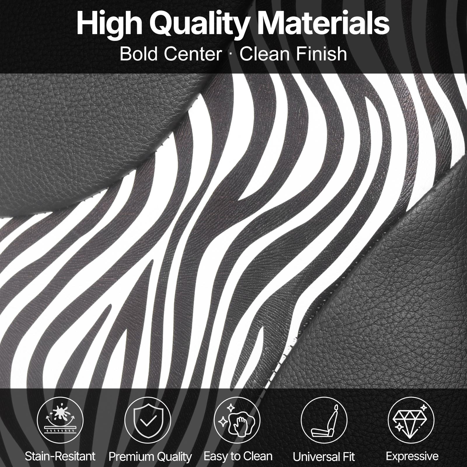 Zebra Print Car Seat Covers Full Set, 11PCS Car Interior Accessories Kit with Steering Wheel Cover, Floor Mats, Seat Belt Pads & Cup Coasters, Universal Fit for Cars SUVs Trucks Zebra Print Car Seat Covers Full Set, 11PCS Car Interior Accessories Kit with Steering Wheel Cover, Floor Mats, Seat Belt Pads & Cup Coasters, Universal Fit for Cars SUVs Trucks