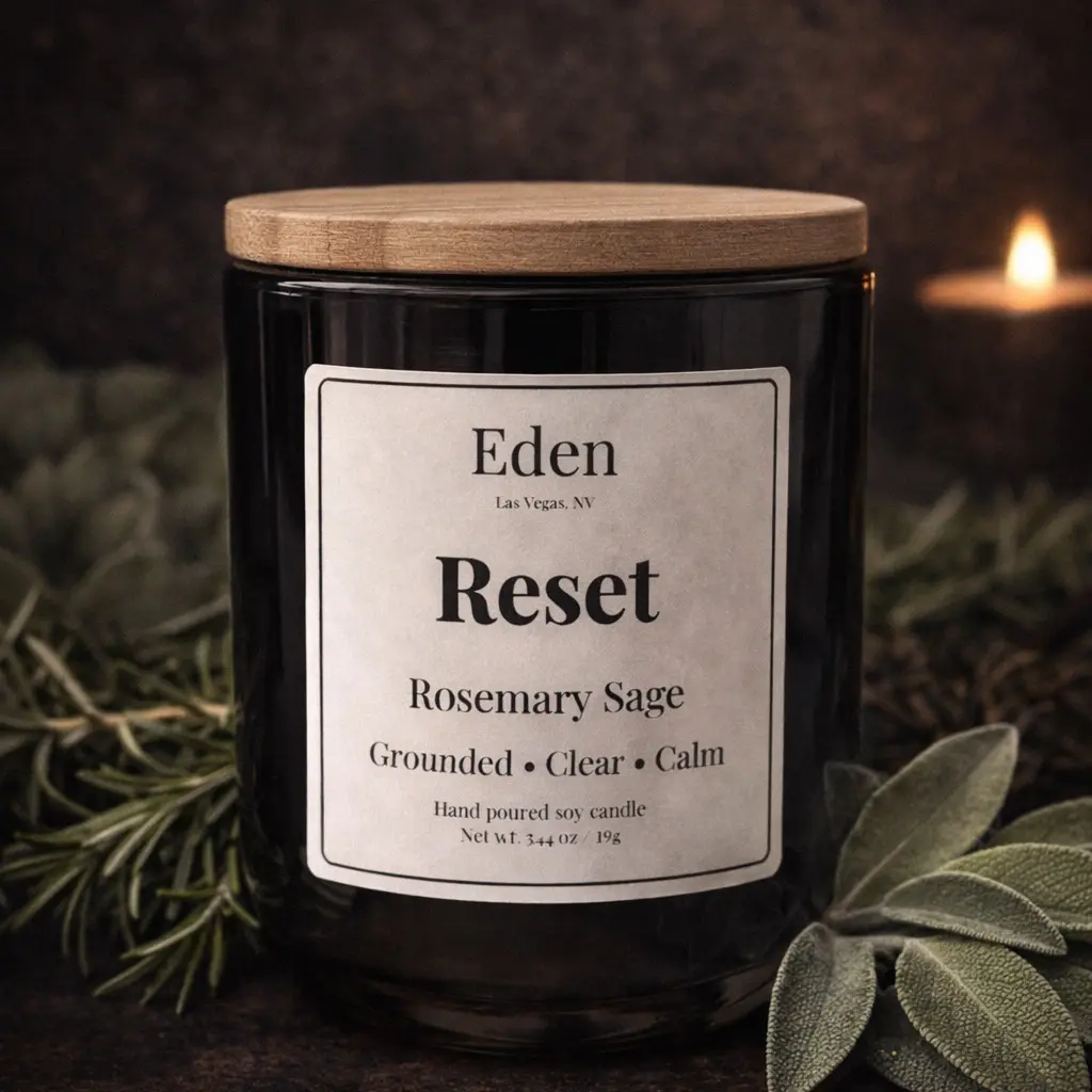 Eden "Reset" Candle- Rosemary Sage (Calm & Recovery)