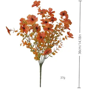 8 Flowers Artificial Eucalyptus Violet Sunset Red Silk Decorative Mesh Plant for Garden Outdoor Plastic Decorative Fruit Plants coffee table decor front porch decor girls room decor flowers bouquet fall decorations Ornaments room decor for men