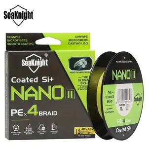 SeaKnight Nano II 300M PE Braided Fishing Line, 4-Strand Ultra High Molecular Weight Polyethylene, Smooth Casting for Fresh and Saltwater, UV-Resistant Coating, High-Visibility Green, 1-Pack
