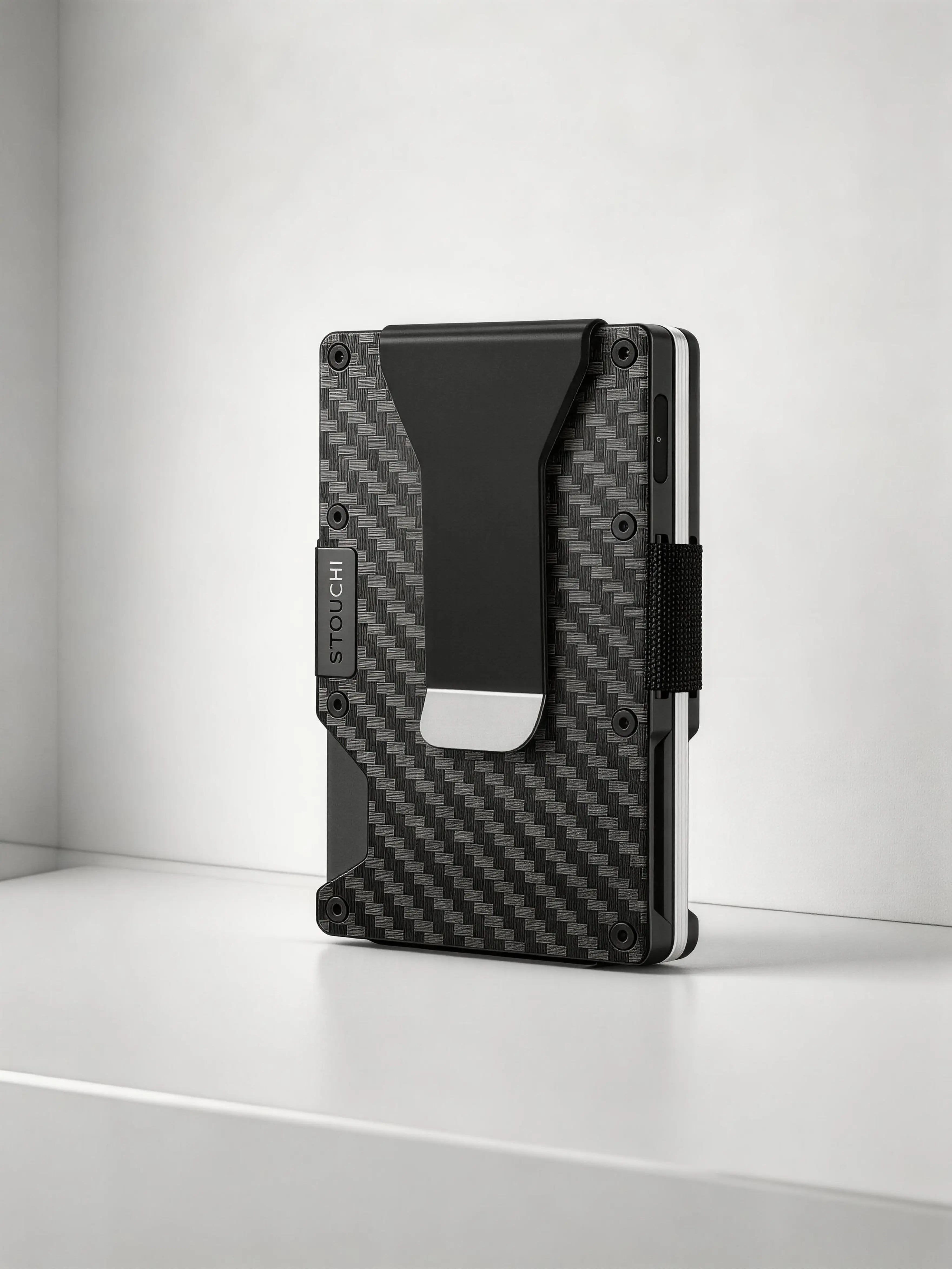 Carbon Fiber Slim Wallet for Men, RFID Blocking Card Holder with AirTag Slot, Minimalist Front Pocket Wallet, Holds 8 Cards