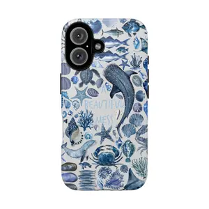 Mclaiwoodshop a Beautiful Mess Into The Ocean Blue Sea Blue Collage Phone Case Preppy Collage Scrapbook Collage Preppy Wall Collage Summer Girls Phone Case Phone Cover Hard Cases Tough 2-piece Magnetic Phone Case