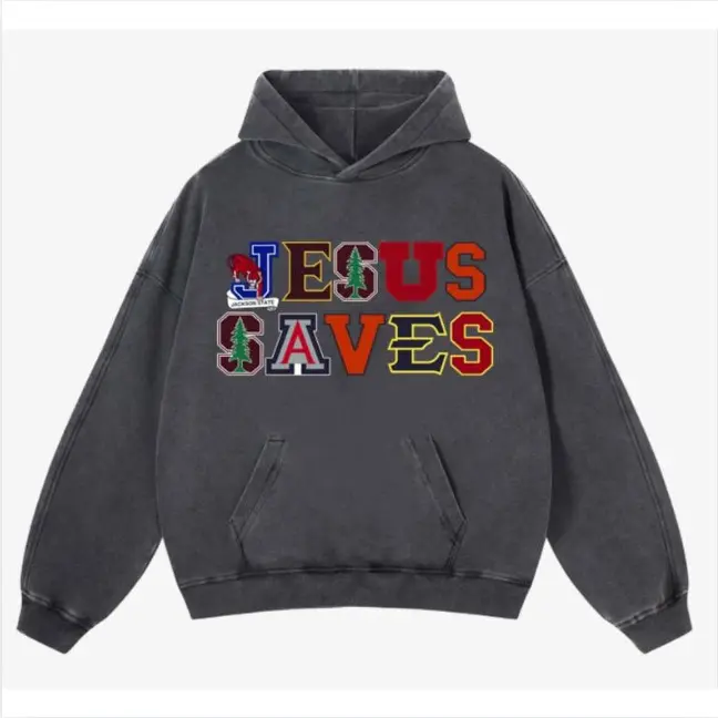 'JESUS SAVES' COLLEGE LOGO HOODIE, Print Tees [Tshirt - Sweatshirt - Hoodie]