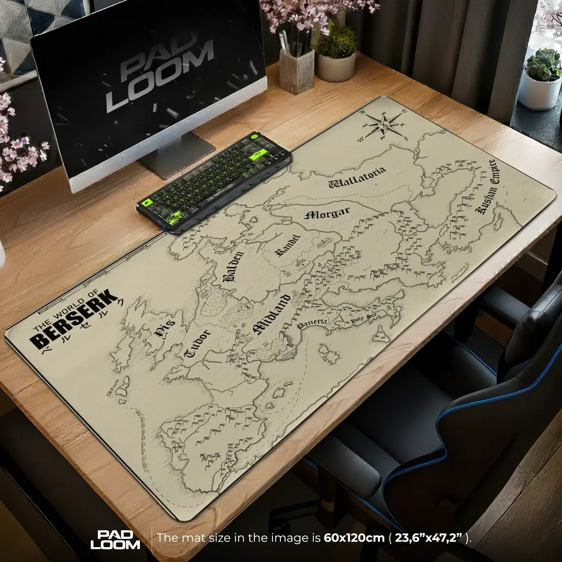 Berserk World Map Mouse Pad - Berserk Desk Mat Gaming Accessories