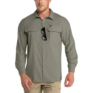 Men's UV Sun Protection Shirt, Long Sleeve Hiking Fishing Shirt Cooling Quick Dry for Safari Travel