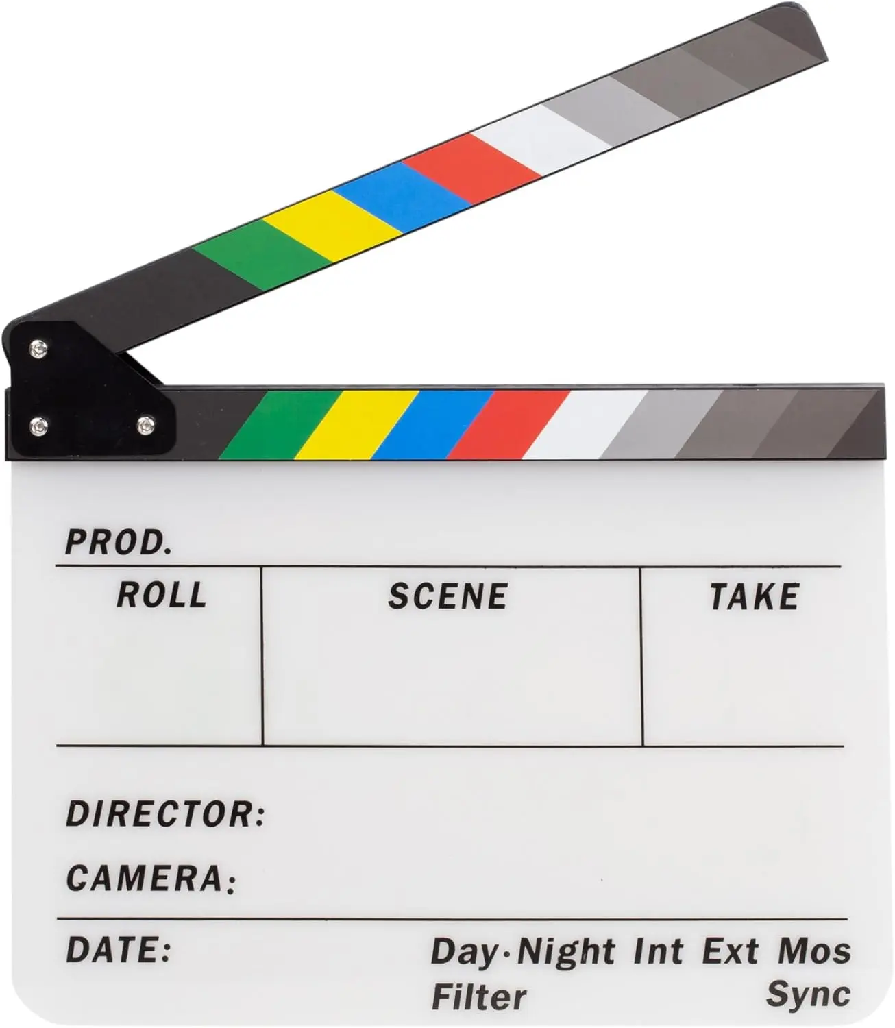 LLZEDREM crylic Directors Clpbord Film Clpper Bord Cut ction Scene Sltes with 2 Dry Erse Whitebord Pens, Multicolor