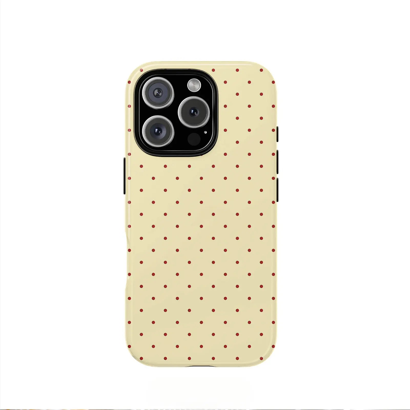 Featuring a stylish pattern of warm yellow polka dots, this durable, shock-absorbing, and glossy 2-in-1 phone case is compatible with the iPhone 17, 16, 15, 14, 13, 12, 11, X, Samsung series, and other models-making it an ideal holiday gift for friends or