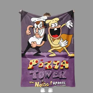Pizza Tower game character plush blanket, soft and comfortable all year round, suitable for bedroom beds and sofas, warm blankets for naps, home décor, holiday and birthday gifts, and a must-have for game enthusiasts.