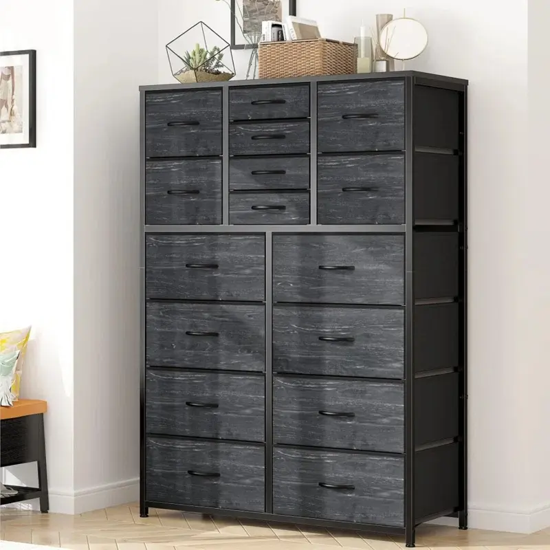 black dresser with cane webbing 59x15x26 in LuxenHome Black and Brown Wood 6-Drawer Rattan Dresser