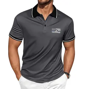 Men’s 2026 Fashion Cotton Short-Sleeve Turn-Down Collar Polo Shirt — Trendy, Personalized American Flag Black Bear Print; Comfortable, Skin-Friendly; Flattering Fit; Selected by High-End Individuals; Detailing Color-Block Design; Premium Model for Summer