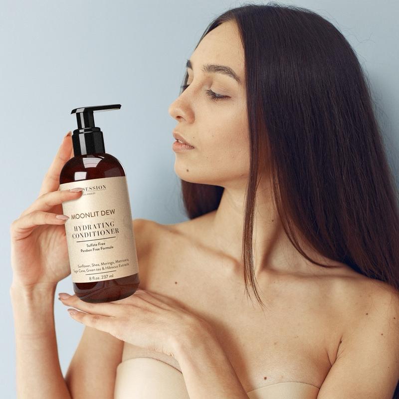 TRÈSESSION Moonlit Dew Hydrating Conditioner | Hydrating Moisturizing Conditioner, Color-Treated & Dry Hair | Deep Hydration for Hair Growth & Thinning Hair | Haircare Routine for Damaged Hair | Salon Care Formula | Detangling Hair, Heatless Styling