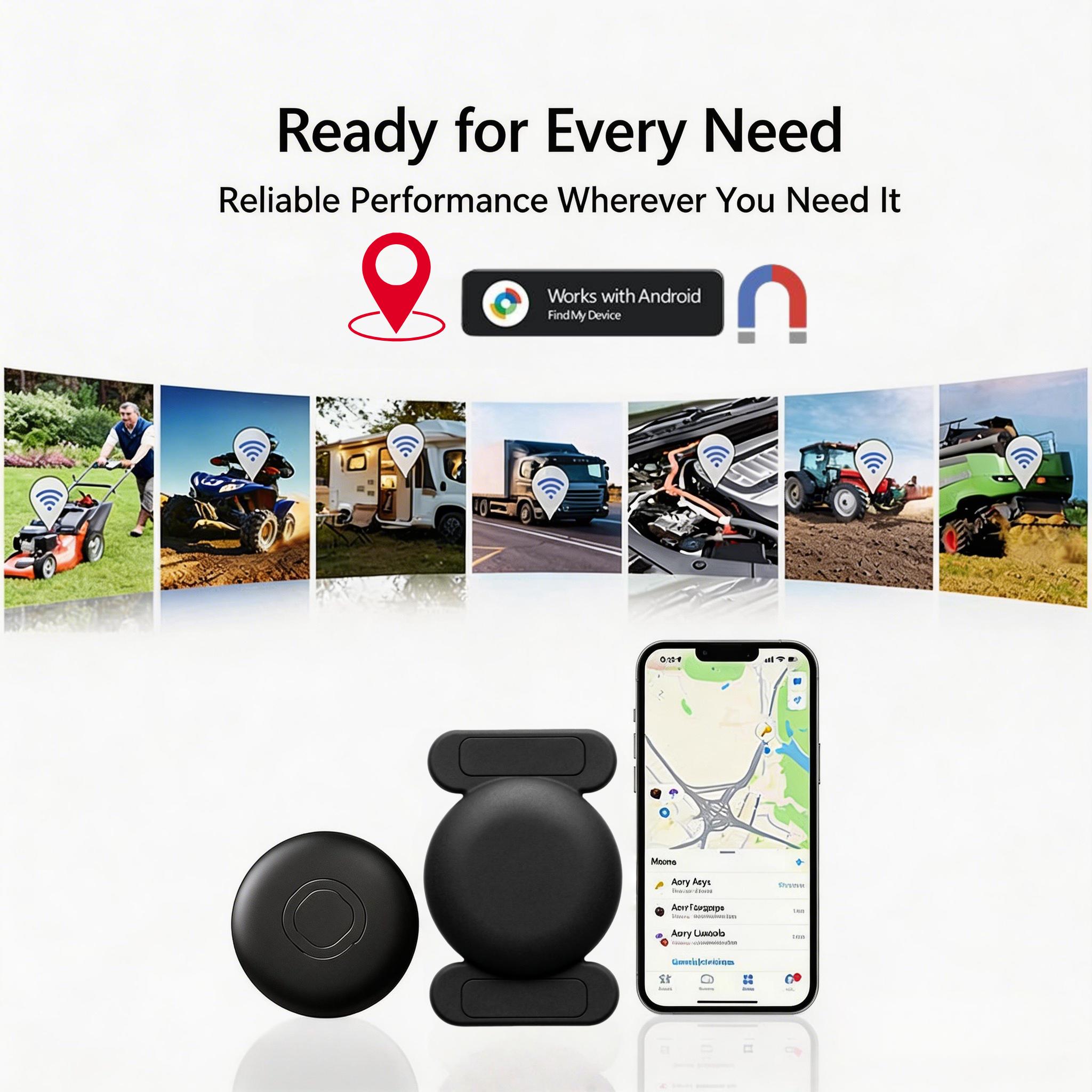 [Android ]Compact Mini GPS Tracker, Compatible with Android Devices, for Cars, Pets & Personal Items, IP67 Weather Resistant Shell, Anti‑Lost Monitoring Device, Durable Long Lasting Battery Performance, No Monthly Fees for Basic Functions
