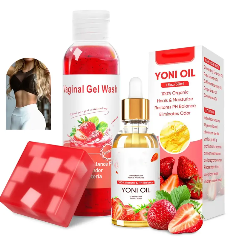 Natural PH Balance Yoni Oil & Yoni Soap Set, Organic Feminine Intimate Care Wash, Moisturizing Soothing Oil for Itching Dryness Odor Relief, Elasticity Enhancing Fragrance-Free Intimate Cleanser for Women Daily Use
