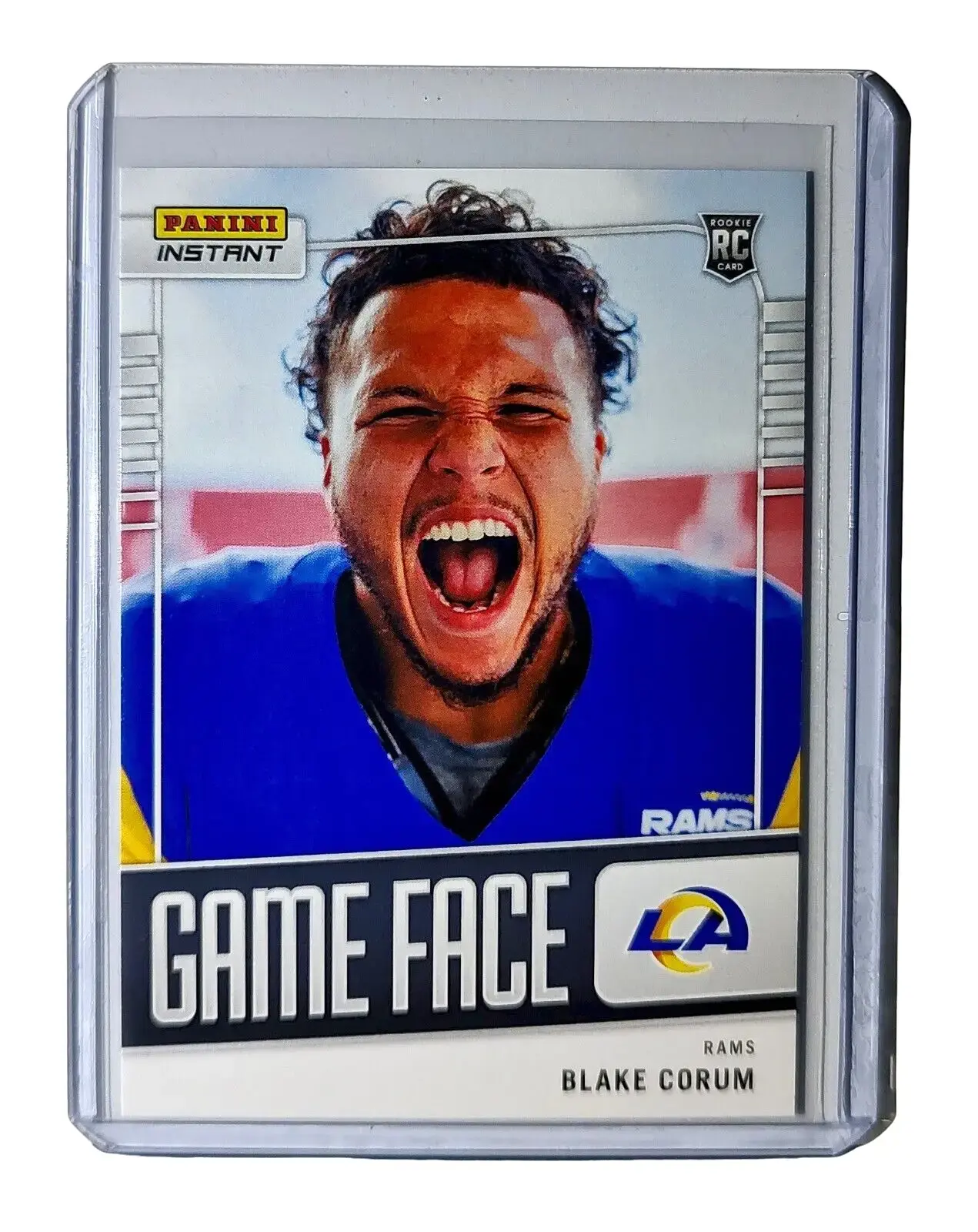 Blake Corum 2024 Panini Game Face #3 NFL Rookie Card Los Angeles Rams 1/331