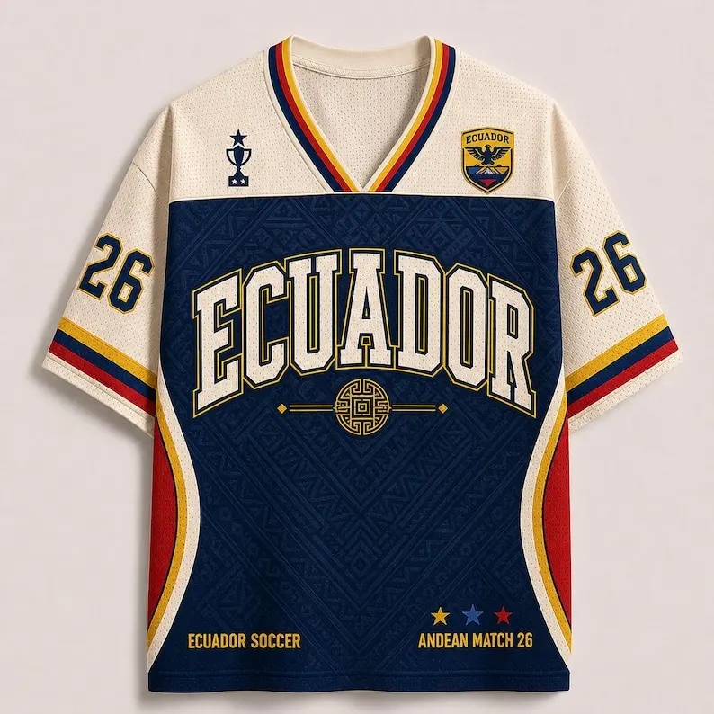 Ecuador Soccer Jersey, Ecuador Football Fan Shirt, Andean Match 26 Game Day Tee, Ecuador Jersey Top, Soccer Fan Gift