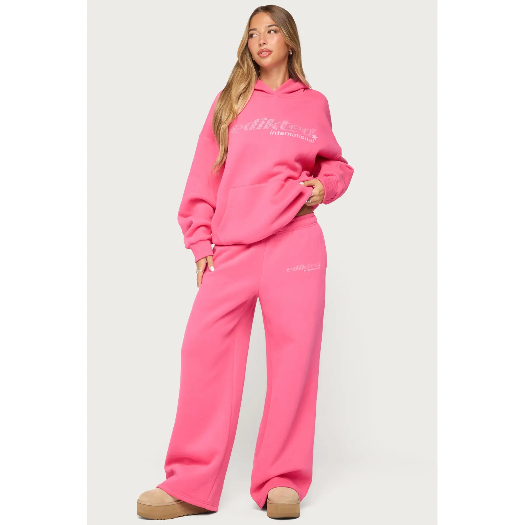 Edikted International Wide Leg Sweatpants
