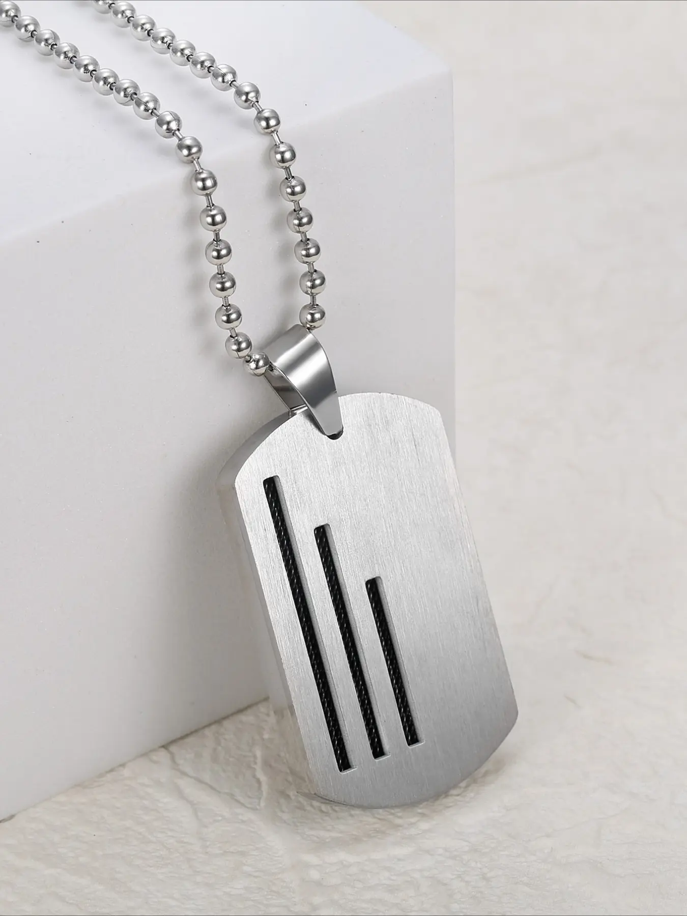 Fashionable Military Brand Necklace, Punk Style Stainless Steel Necklace, Personalized Avant-garde Jewelry, Alphabet Necklace