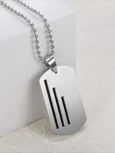 Fashionable Military Brand Necklace, Punk Style Stainless Steel Necklace, Personalized Avant-garde Jewelry, Alphabet Necklace
