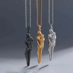 Valentine's Day gift hug villain  necklace couple love hug Muse pendant necklace for girlfriend couple necklace