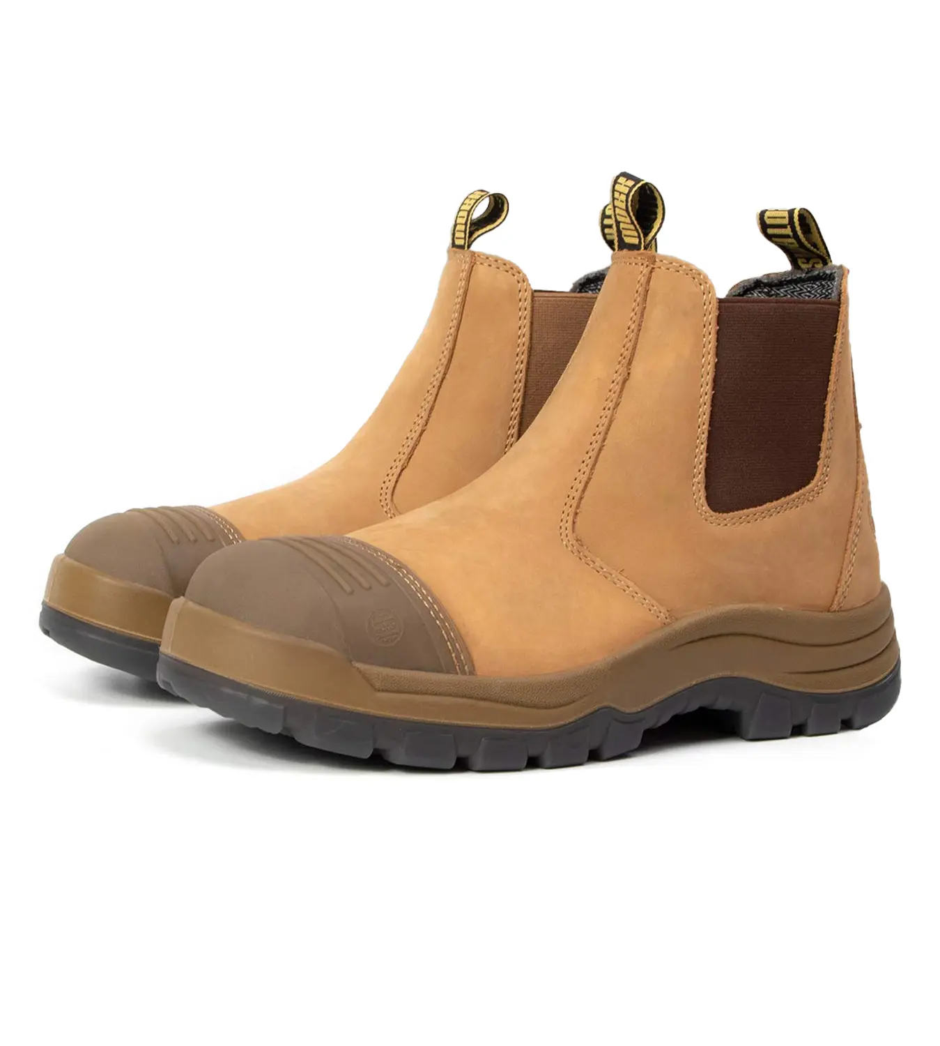 HANDPOINT TAN802/TAN822 Men's 6" Slip-On Work Boots, Soft Toe / Composite Toe, Waterproof Nubuck Leather Upper, Kevlar Puncture Resistant Midsole, Slip Resistant TPU Outsole, Static Dissipative, Goodyear Welt Construction, PORON Insole