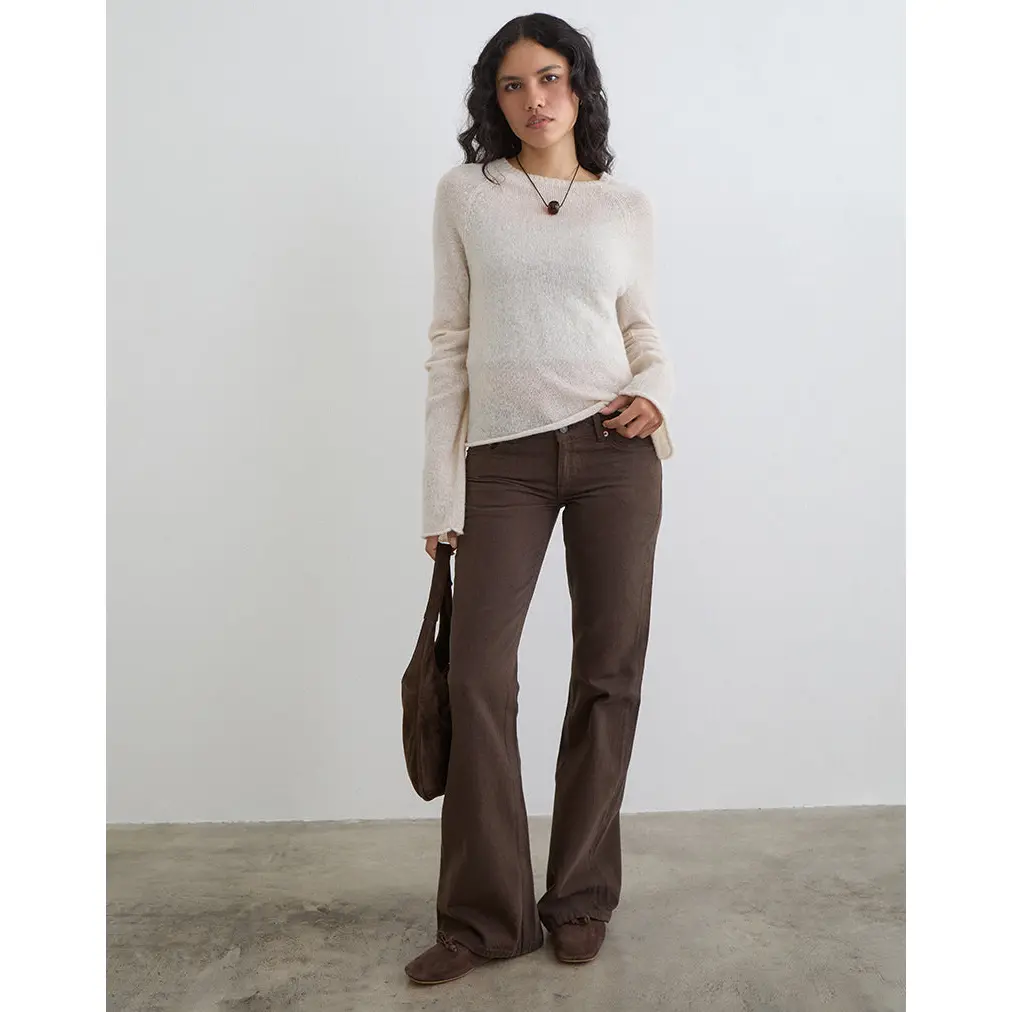 Extra Low Rise Flare Jeans in Dark Chocolate
